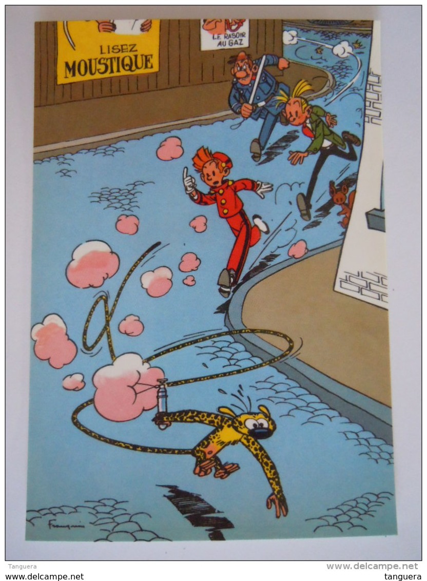 1986 Trésors Du Journal De Spirou Carte Postale 28 Illustration  Couverture Pour Le 46é Album Du Journal André Franquin - Stripverhalen