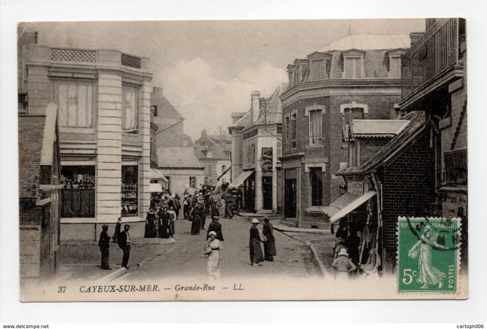 - CPA CAYEUX-SUR-MER (80) - Grande-Rue 1913 (belle Animation) - Editions Lévy N° 37 - - Cayeux Sur Mer