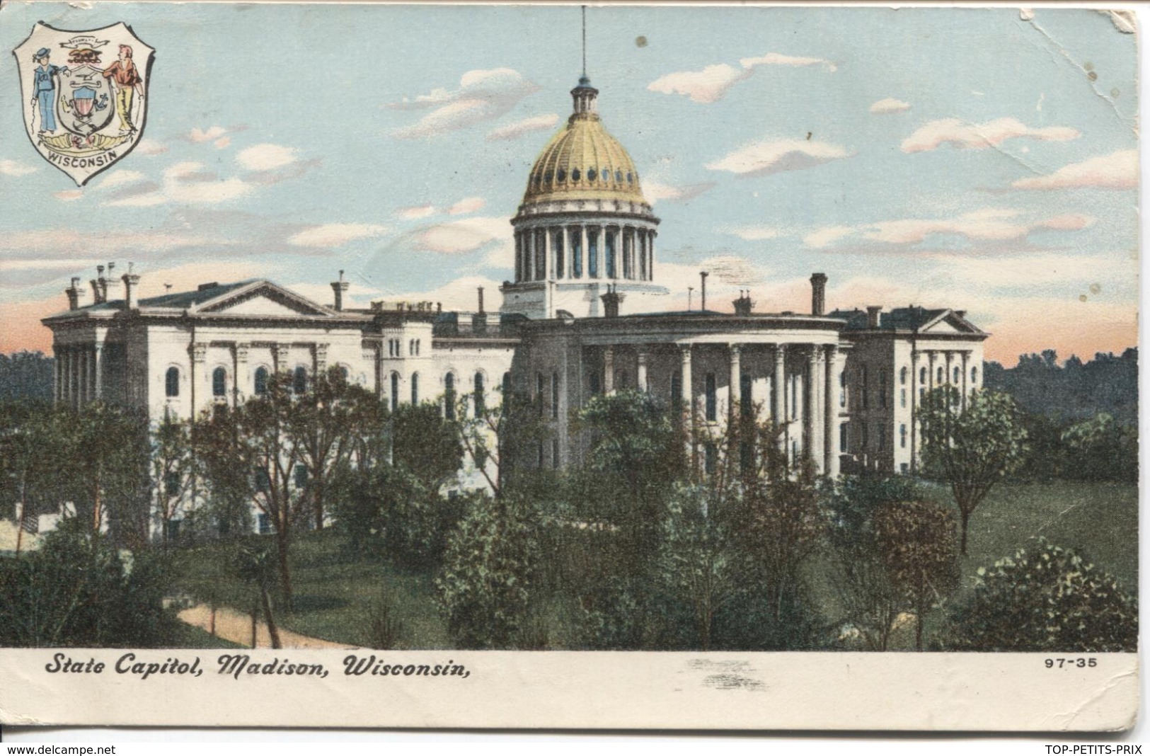 REF1/ USA PC Madison Wisconsin Butler 1908 Flag Cancellation > Belgium Arrival Cancellation Noirefontaine-Sensenruth - Lettres & Documents