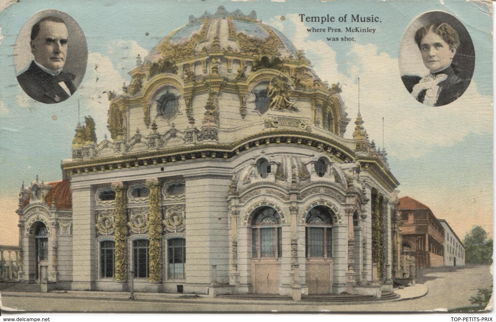 REF2/ USA PC Temple Of Music Pres.Mckinley Was Shot Canc.Buffalo 1912 > Belgium Arrival Canc.Noirefontaine Sensenruth - Lettres & Documents