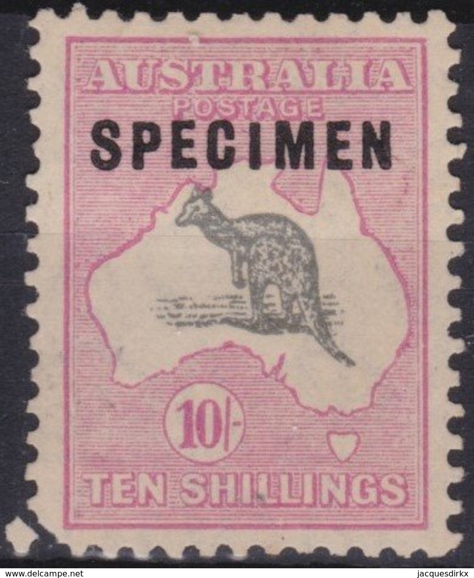 Australia    .    Kangaroo   1/-    With Specimen ( 2 Scans )  .    *    .   Ongebruikt  .   /   .    Mint-hinged - Neufs