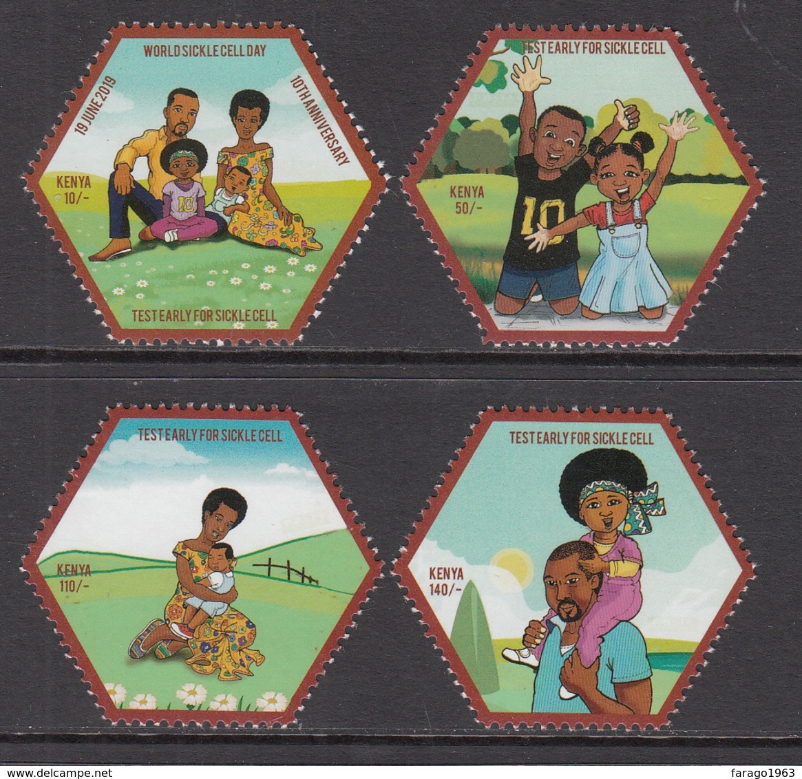 2019 Kenya  NEW ISSUE Sickle Cell Awareness Health Medical  Complete Set Of 4 MNH - Kenia (1963-...)