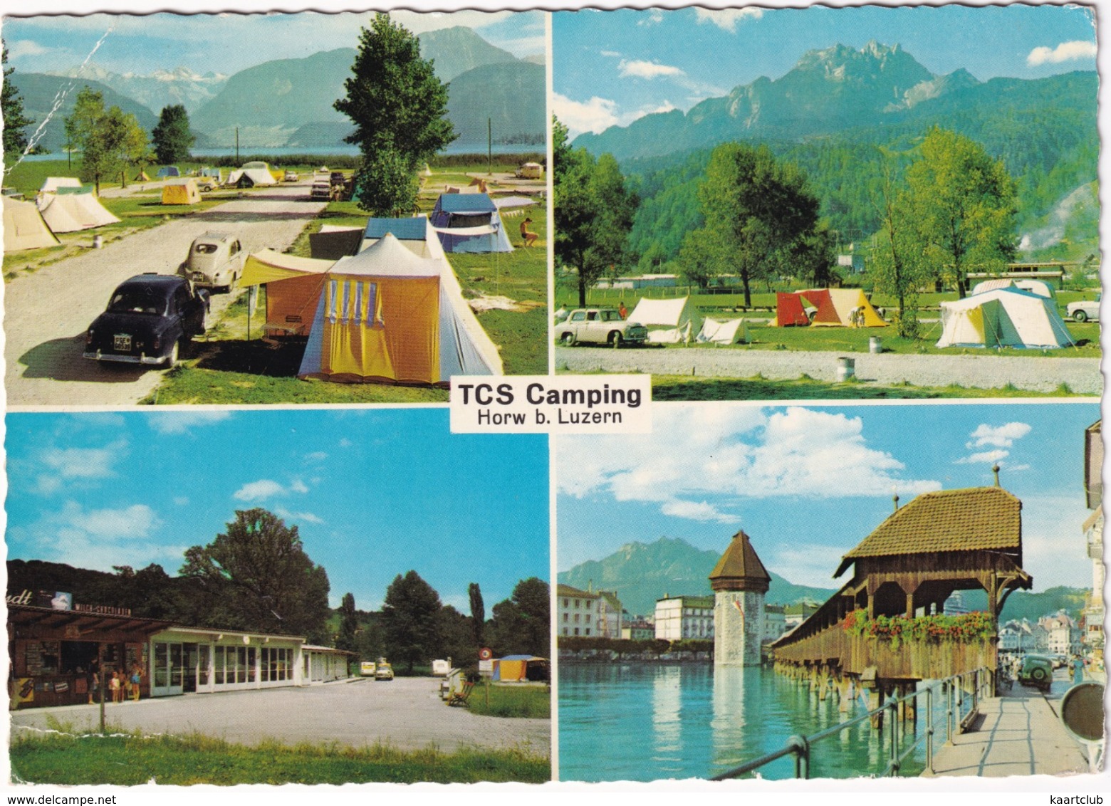 Horw B. Luzern: PEUGEOT 403, 203, HILLMAN MINX IV '49, TENTES - TCS CAMPING PLATZ - (Suisse/Schweiz) - Passenger Cars