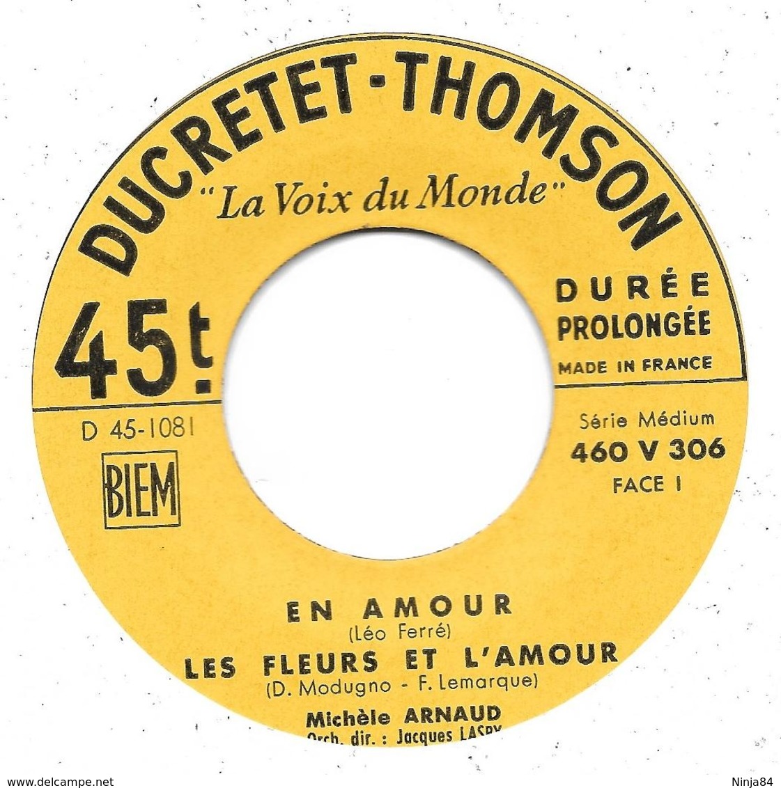 EP 45 RPM (7")  Michèle Arnaud / Léo Ferré  "  En Amour  " - Otros - Canción Francesa