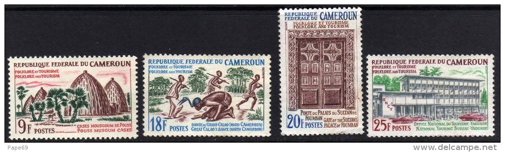 Cameroun  N° 409 / 12  X  Folklore Et Tourisme Les 4 Valeurs Trace De Charnière Sinon TB - Camerun (1960-...)