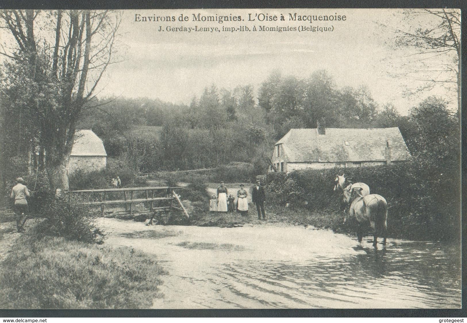 CP De MACQUENOISE L'OISE + Chevaux   14636 - Momignies