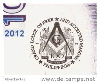 PHILIPPINES      100 Piso      Comm.      P-214a      2012      UNC  [Freemasonry] - Filipinas