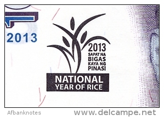 PHILIPPINES      100 Piso      Comm.      P-220      2013       UNC  [National Year Of Rice] - Philippines