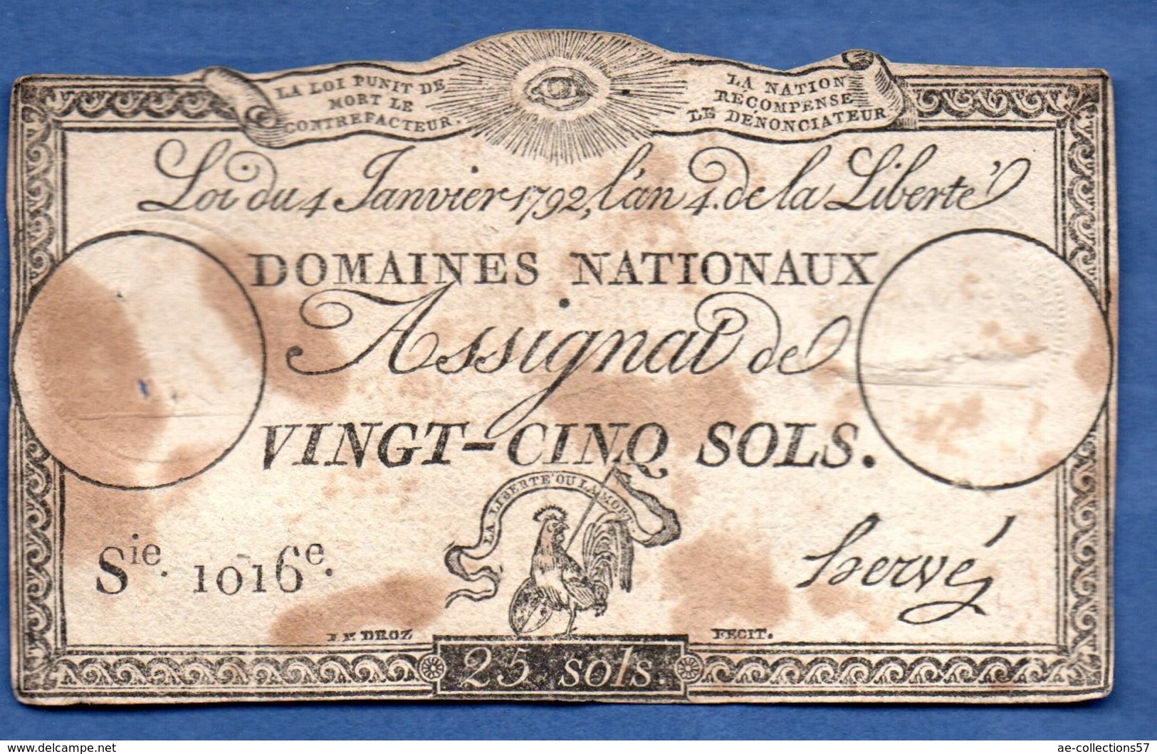 Assignat De 25 Sols - Assignats & Mandats Territoriaux