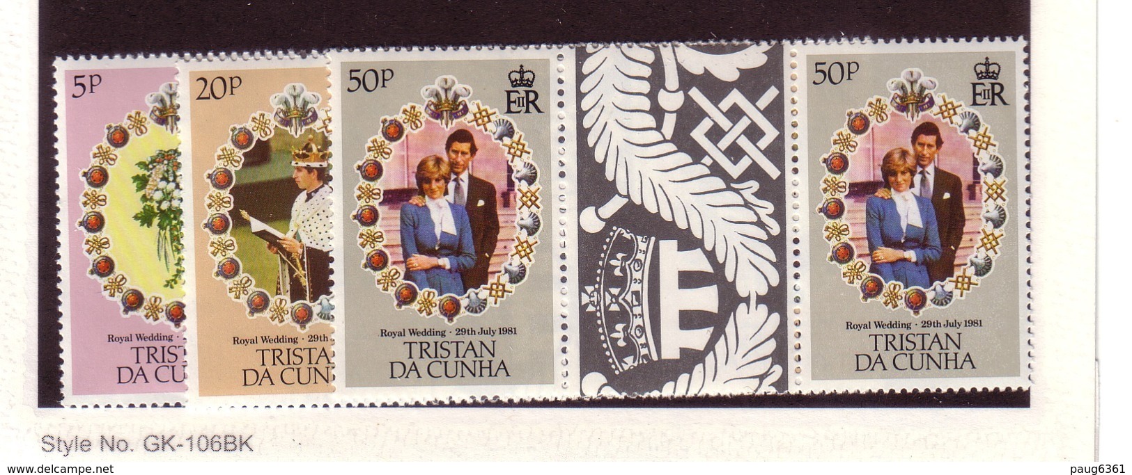 TRISTAN DA CUNHA  1981 CHARLES ET DIANA PAIRE  YVERT N°291/93 NEUF MNH** - Tristan Da Cunha