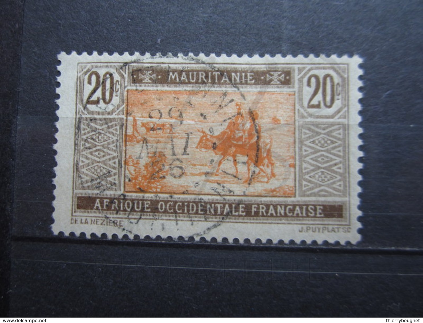 VEND BEAU TIMBRE DE MAURITANIE N° 23 , OBLITERATION " PORT-ETIENNE " !!! - Used Stamps