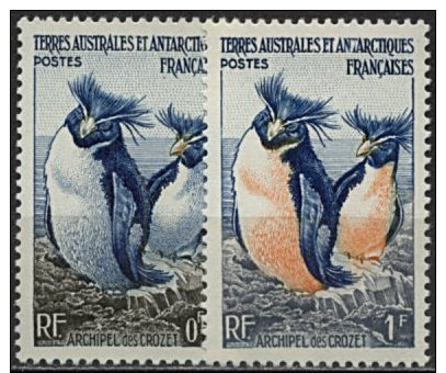 TAAF, N° 002 à N° 003** Y Et T, Manchots Gorfous , 2 3 - Unused Stamps