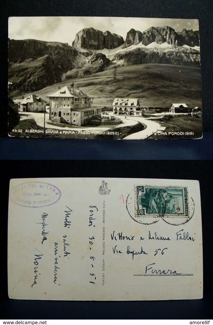 (FP.C14) PASSO PORDOI - ALBERGO SAVOIA E MARIA, CIMA PORDOI (BELLUNO, LIVINALLONGO COL DI LANA) Alberghi - Belluno