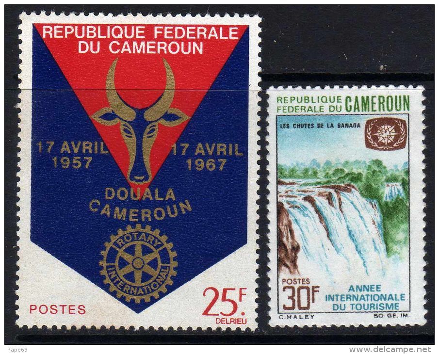 Cameroun  N° 440 + 450 X Rotary Et Année Internationale Du Tourisme.  Les 2 Valeurs  Trace De Charnière Sinon TB - Camerún (1960-...)