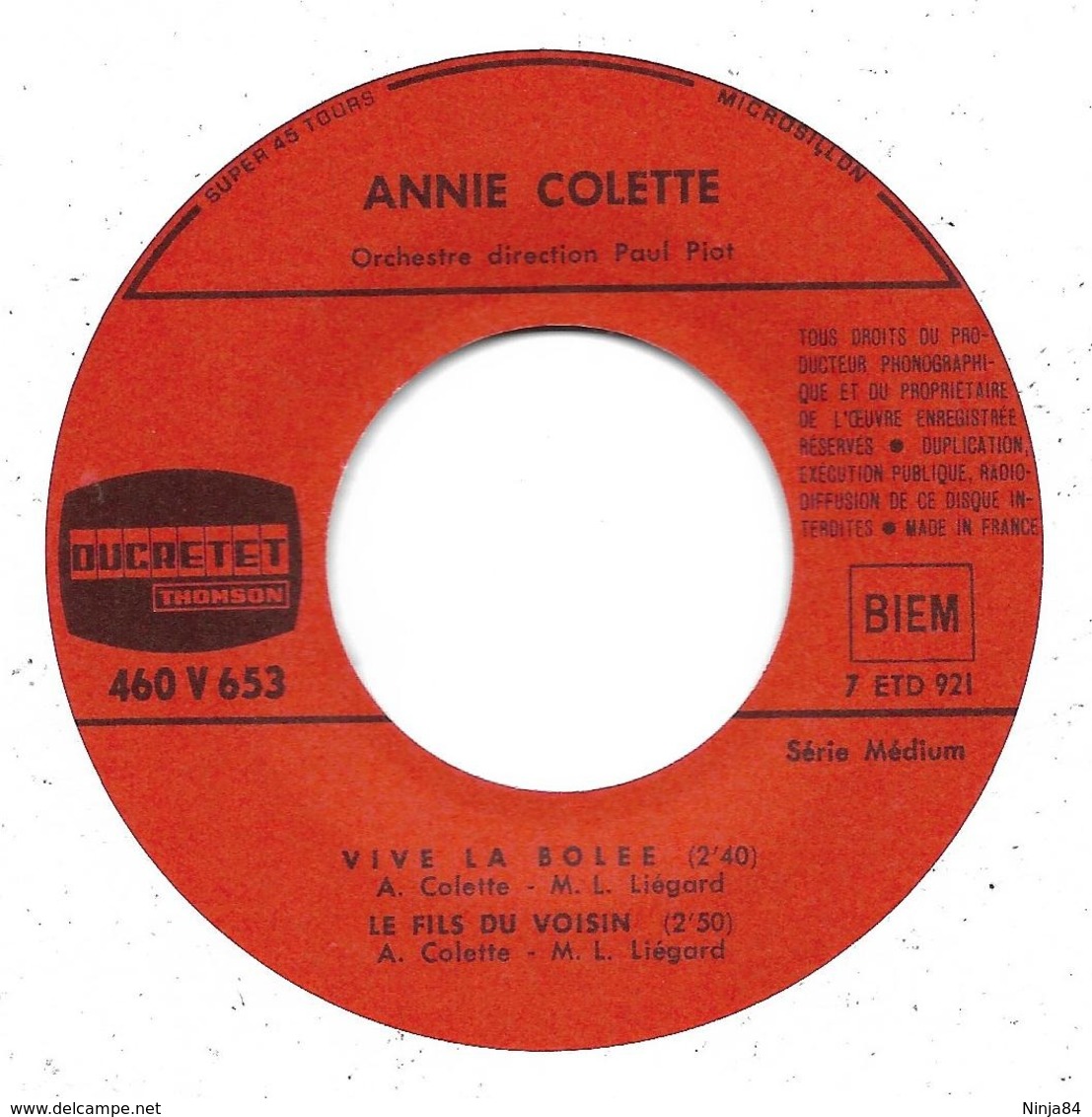 EP 45 RPM (7")  Annie Colette  "  Vive La Bolée  " - Other - French Music