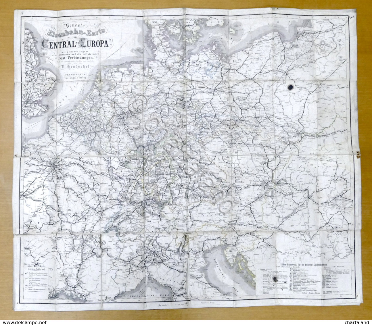 Carta Geografica Ferrovie - Eisenbahn-Karte Von Central Europa - Fine '800 - Altri & Non Classificati