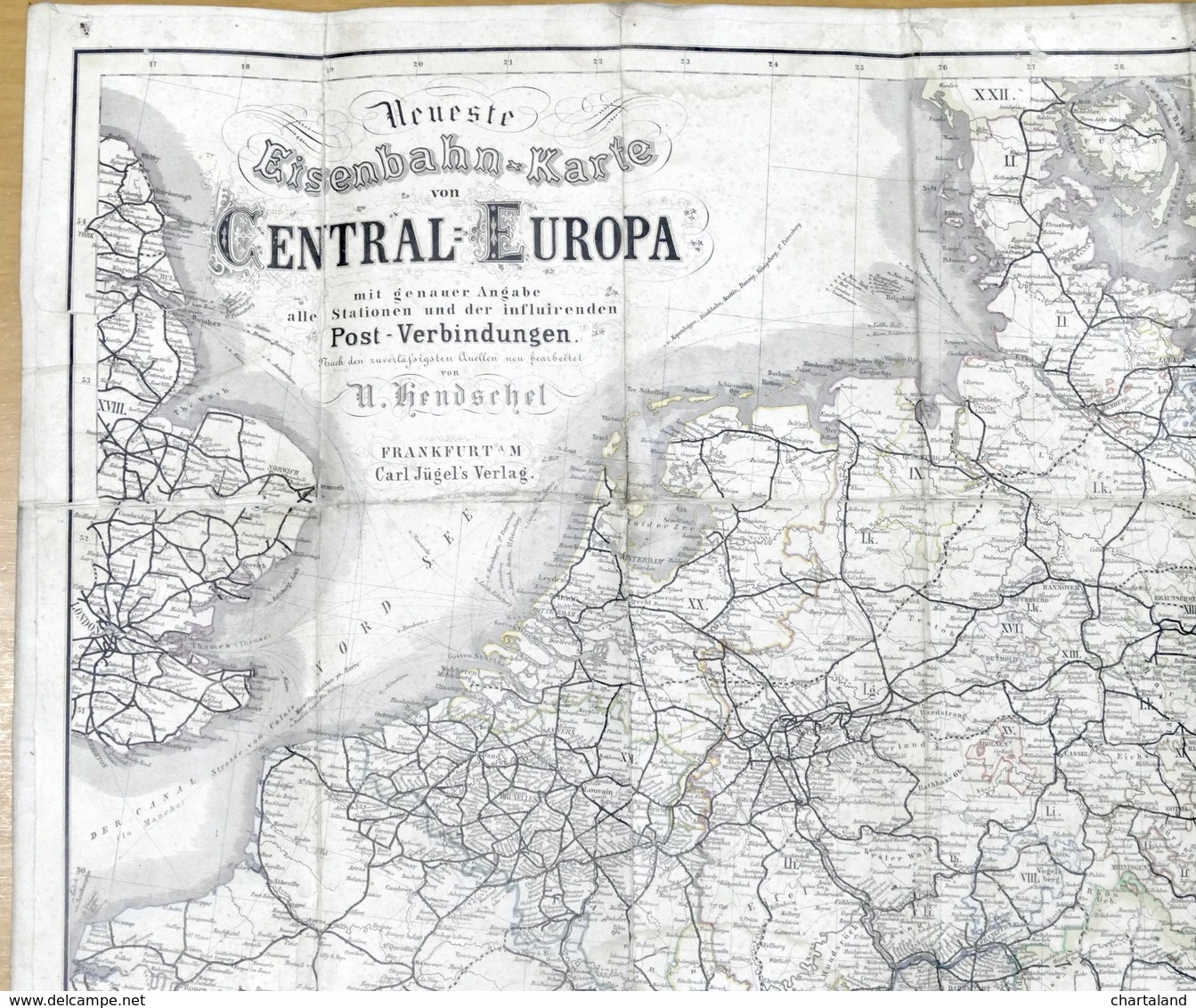 Carta Geografica Ferrovie - Eisenbahn-Karte Von Central Europa - Fine '800 - Altri & Non Classificati