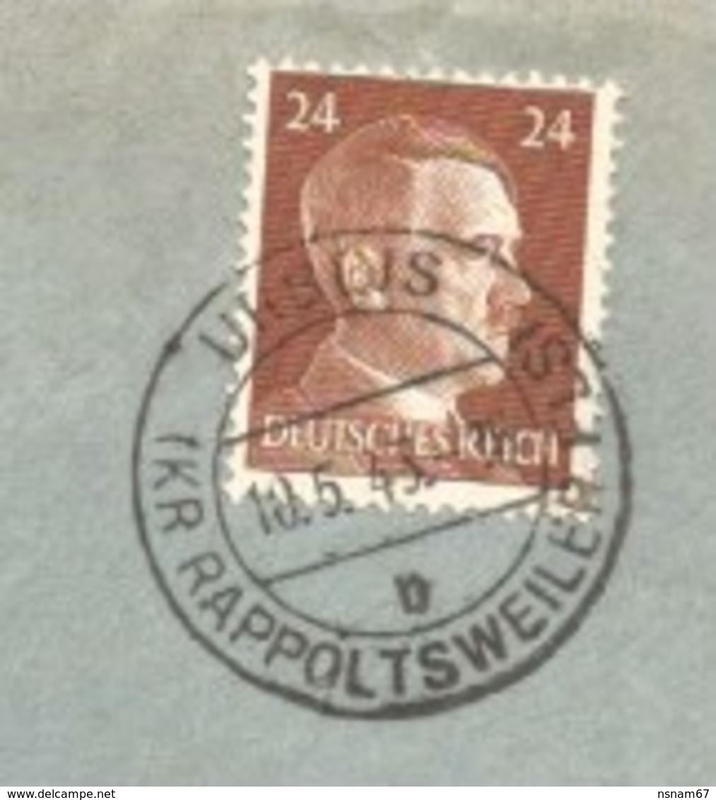 SK473 - URBEIS (KR RAPPOLTSWEILER ELS) - 1943 - ORBEY - Tarif Double Port 24 Pfg - - Lettres & Documents