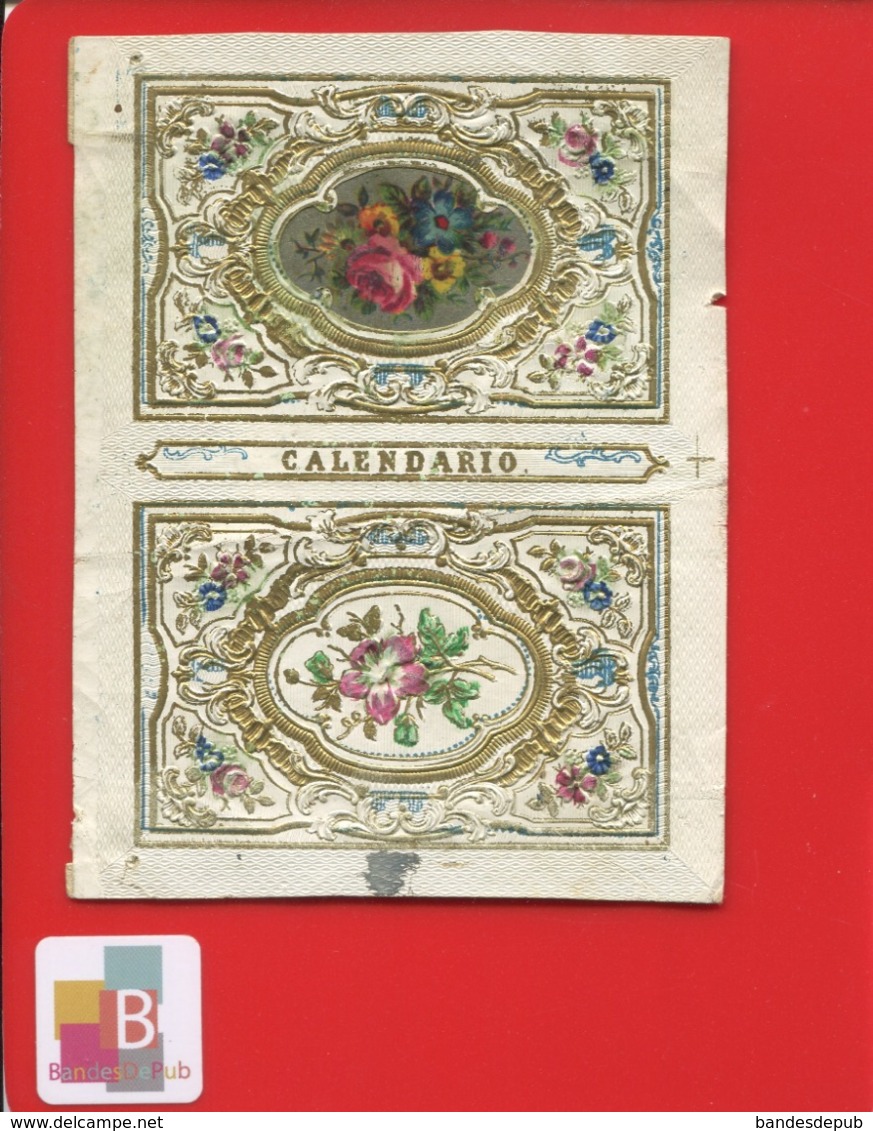 RARE Emballage ? Calendario  Gaufré Doré Décor Fleurs Vendu En L'état - Petit Format : ...-1900