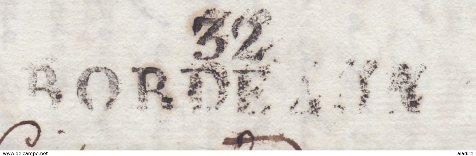 1800 - Marque Postale 32 BORDEAUX Sur Lettre Pliée Avec Correspondance 2 Pages Vers Paris - Cad Arrivée - 1701-1800: Precursors XVIII