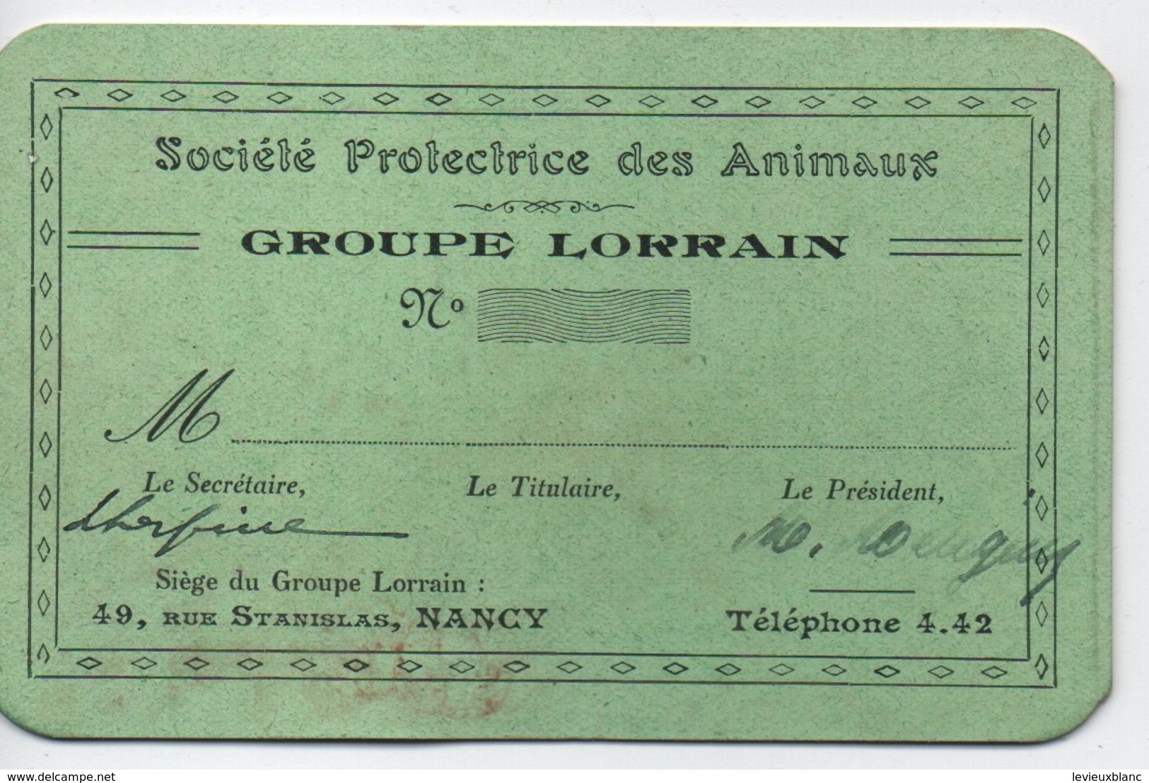 Carte Ancienne / SPA/ Société Protectrice Des Animaux/ Groupe Lorrain/ NANCY/ Entre 1850 Et 1900     AEC171 - Other & Unclassified