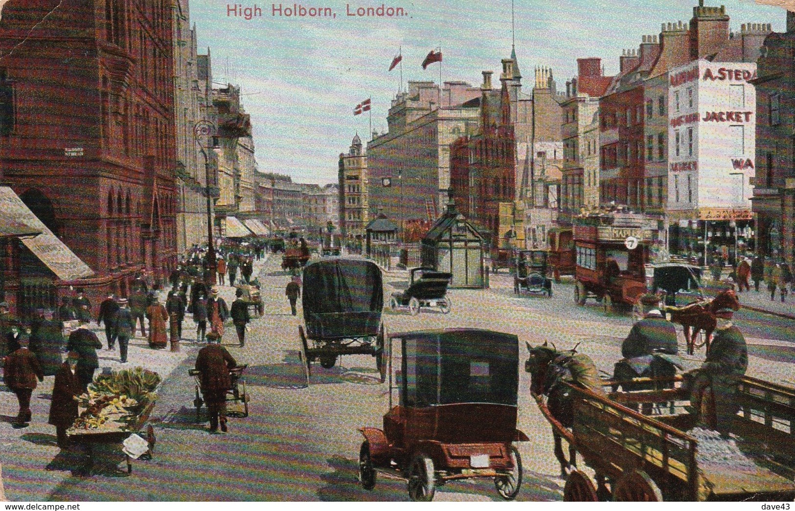 1911  Colour Card (earlier Image!) Fire Escape Ladder  And "shed" High Holborn London - Firemen