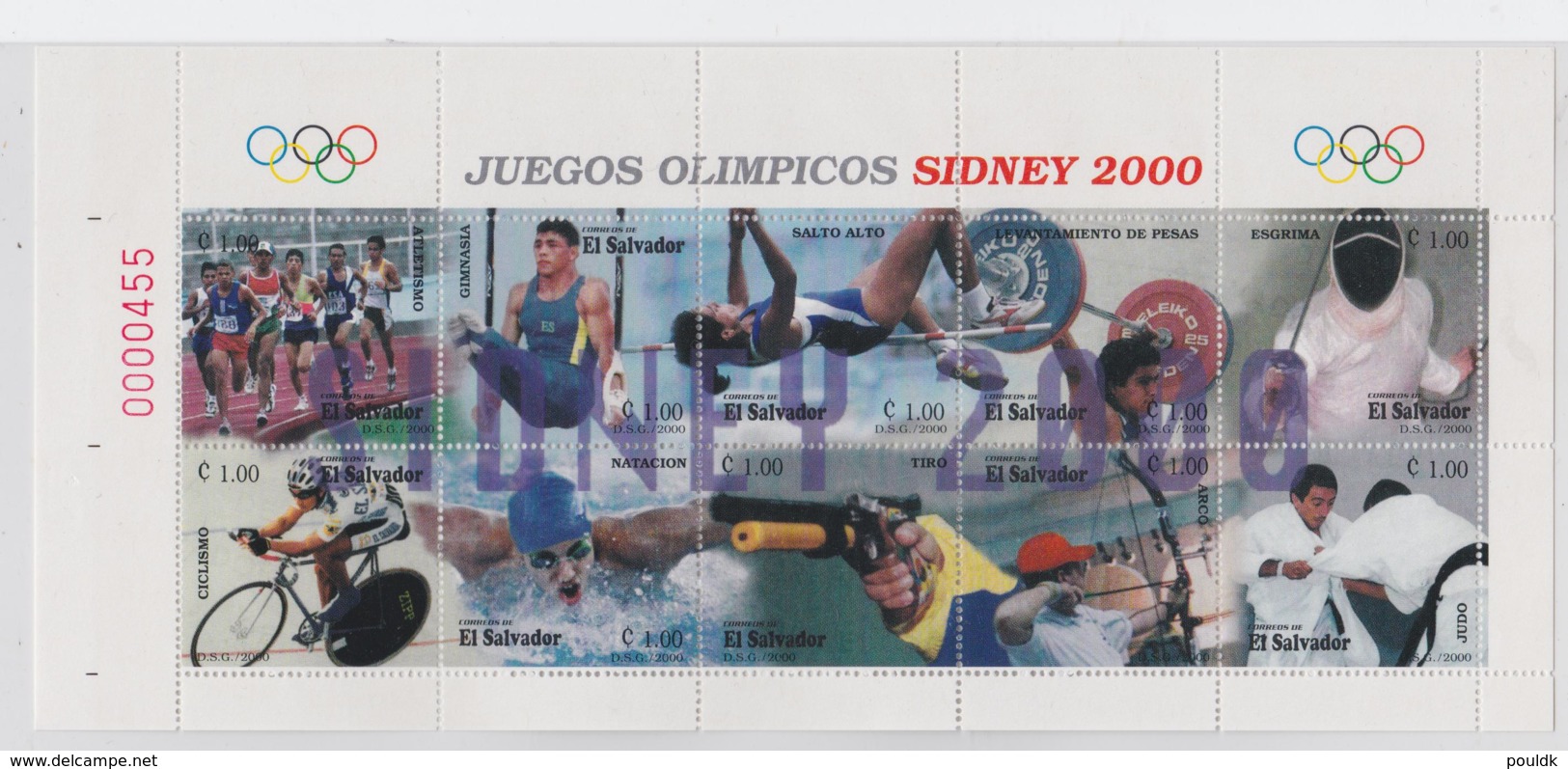 El Salvador 2000 Sydney Olympic Games Souvenir Sheet MNH/** (LAR-H55) - Estate 2000: Sydney