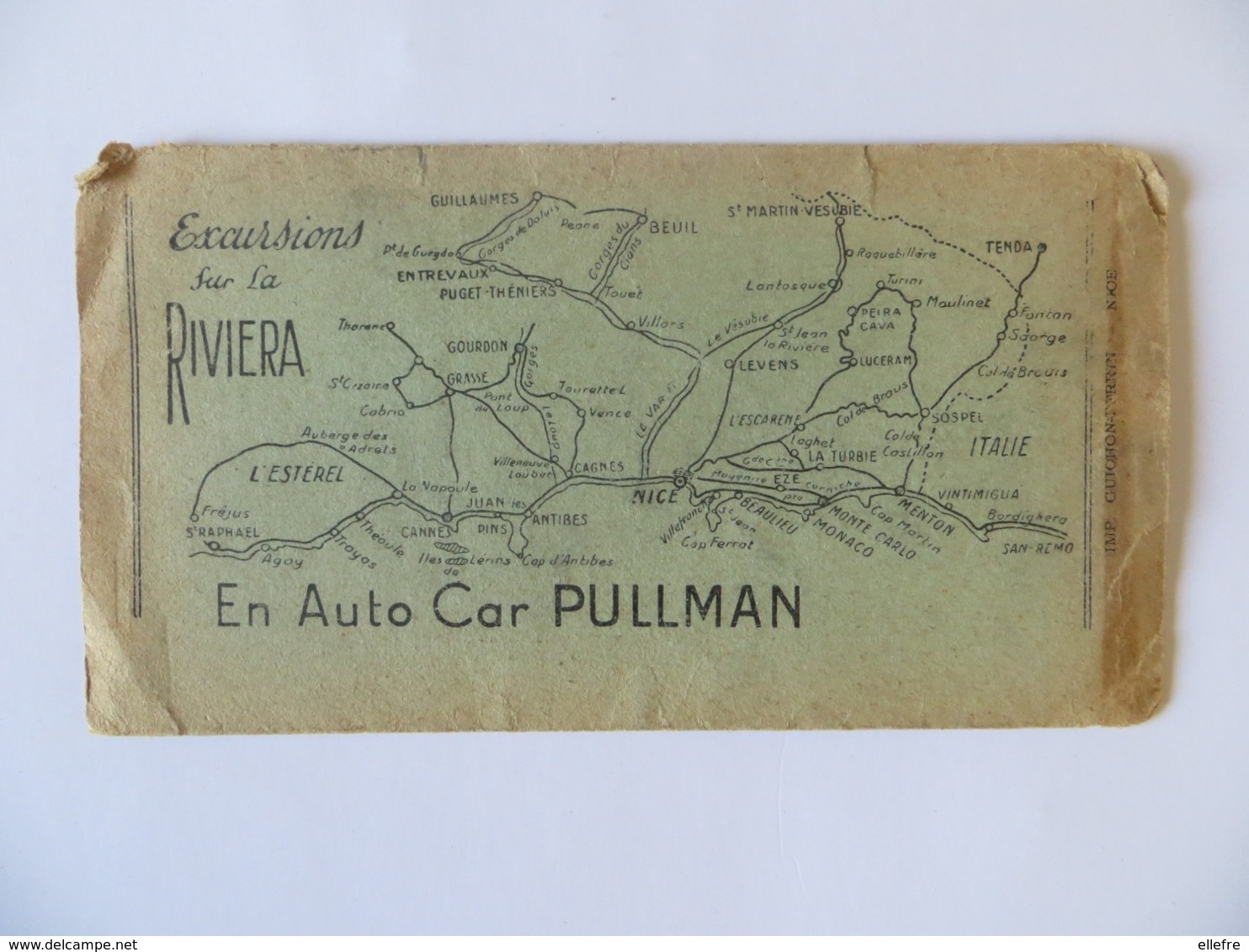 Dépliant Nice Tourisme - Programme Des Excursions En Autocars Pullman Santa - Distances Prix Carte Geographique - Europe