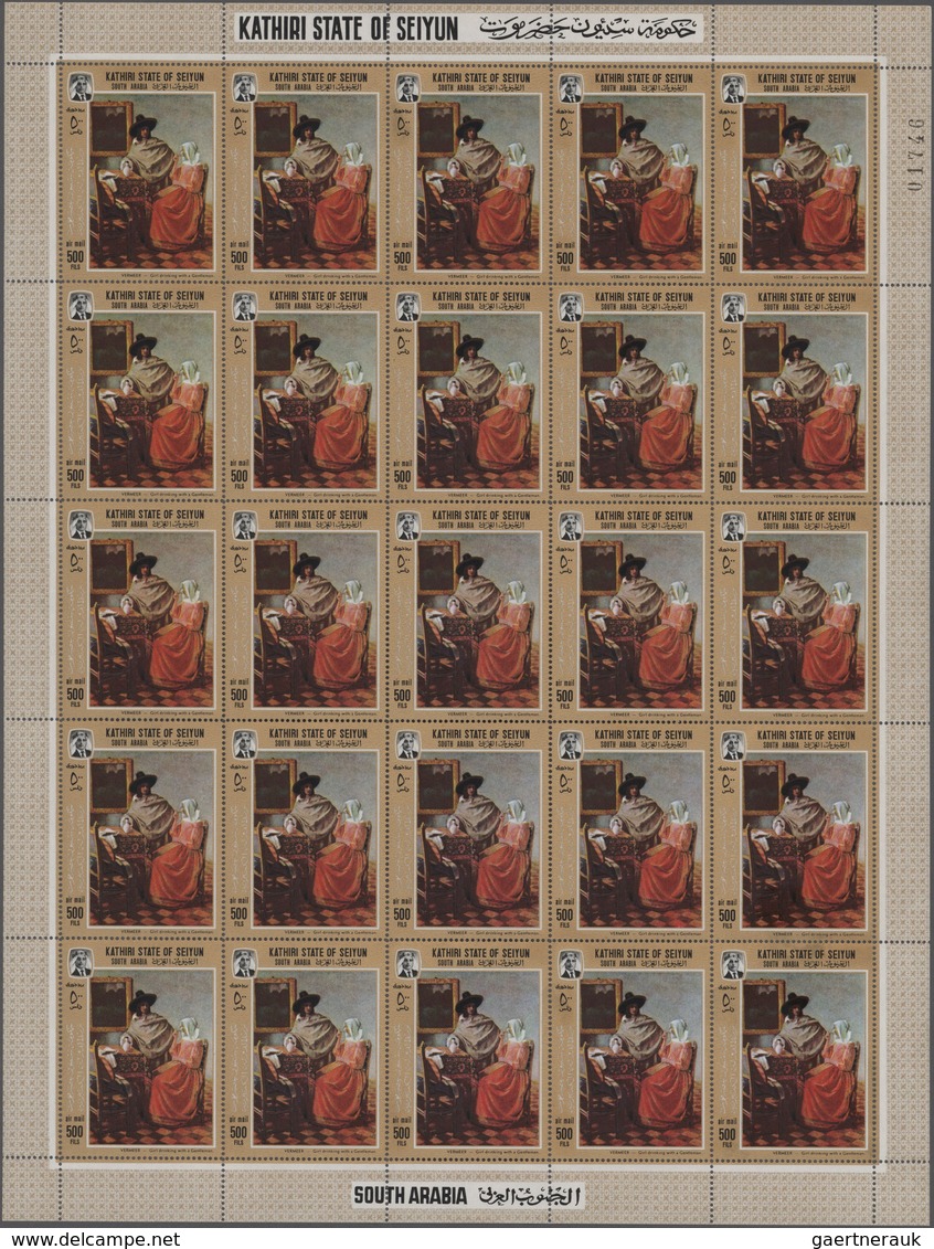 Aden - Kathiri State Of Seiyun: 1967/1968, MNH Assortment Of Complete Sheets: Michel Nos. 142/49 A/B - Yémen