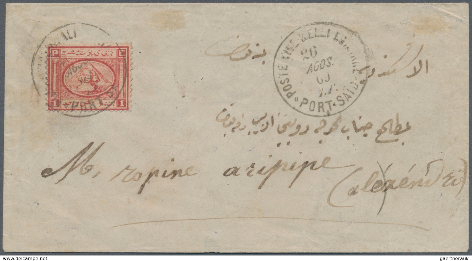 Ägypten: 1867 From, Interesting Lot With More Than 30 Covers And Hundreds Of Stamps, Comprising Firs - 1866-1914 Khedivate Of Egypt