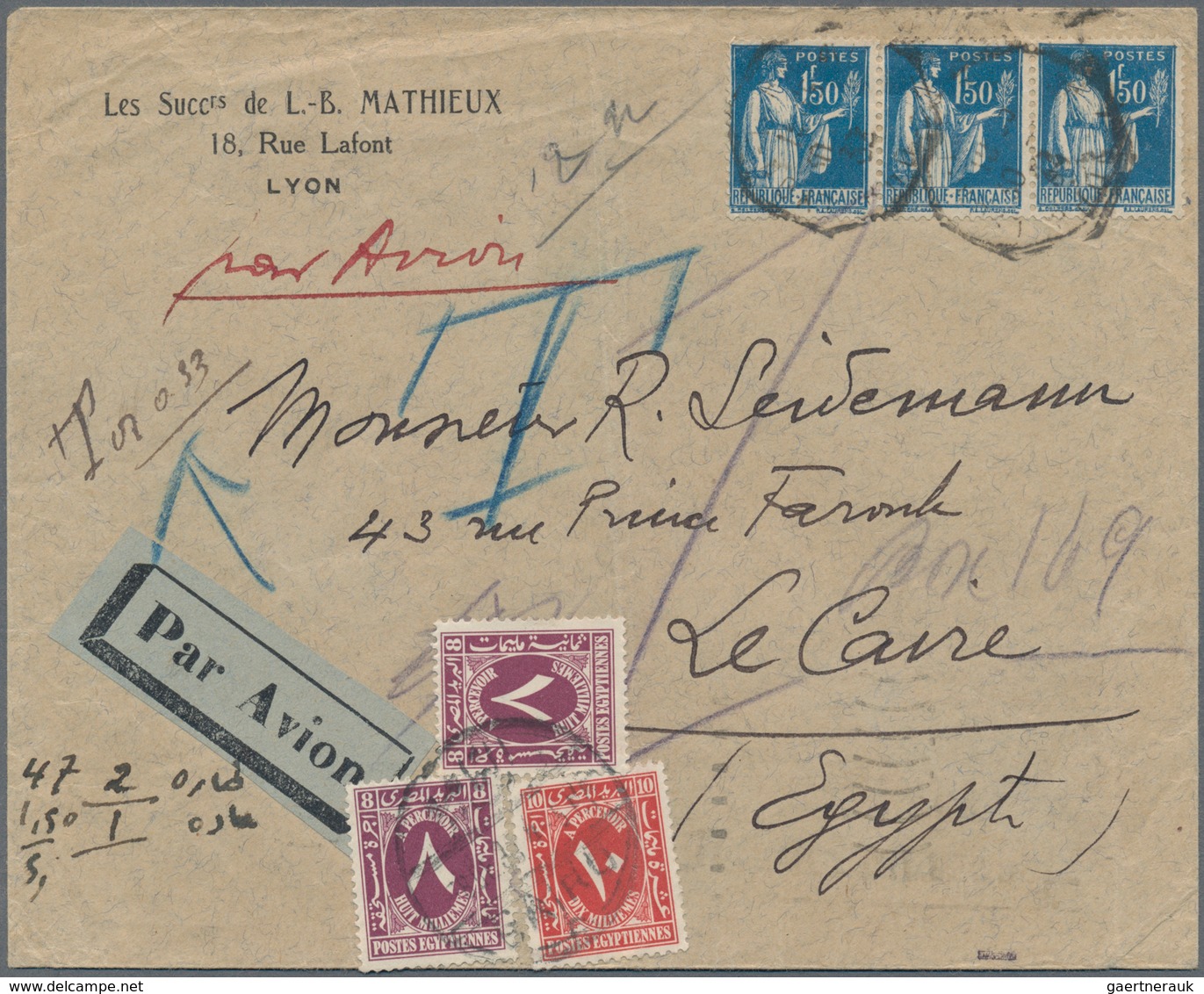 Ägypten - Portomarken: 1894 from ca., comprehensive collection with ca.40 covers, cards and statione