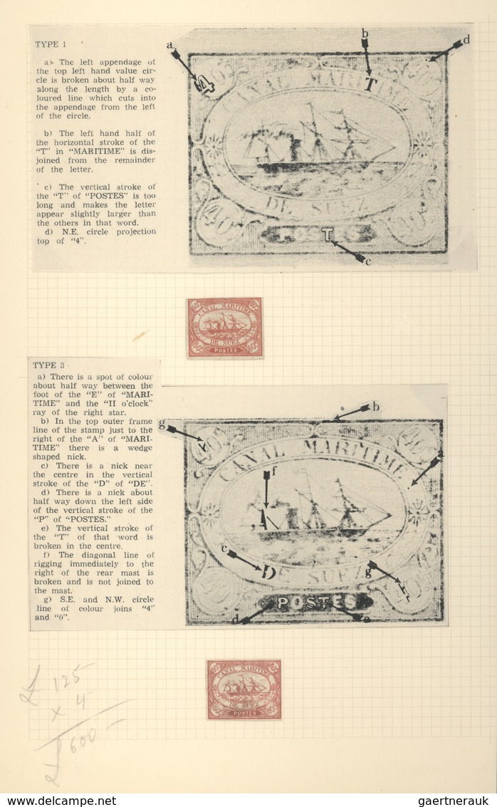 Ägypten - Suez-Kanal-Gesellschaft: 1868: Specialized Collection Of More Than 420 Stamps And Many Ext - Sonstige & Ohne Zuordnung