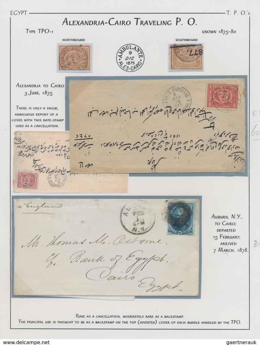 Ägypten - Stempel: 1875/1910 Ca., Railway Stations And Travelling Post Offices, Valuable Group Of 10 - Sonstige & Ohne Zuordnung