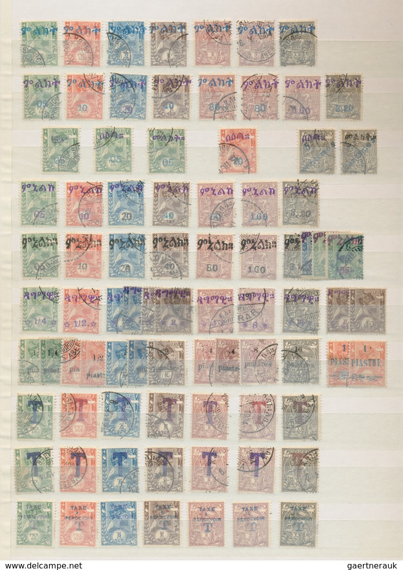 Äthiopien: 1895-1950 Ca., Collection In Album Starting First Issues And Different Overprint Issues 1 - Etiopia