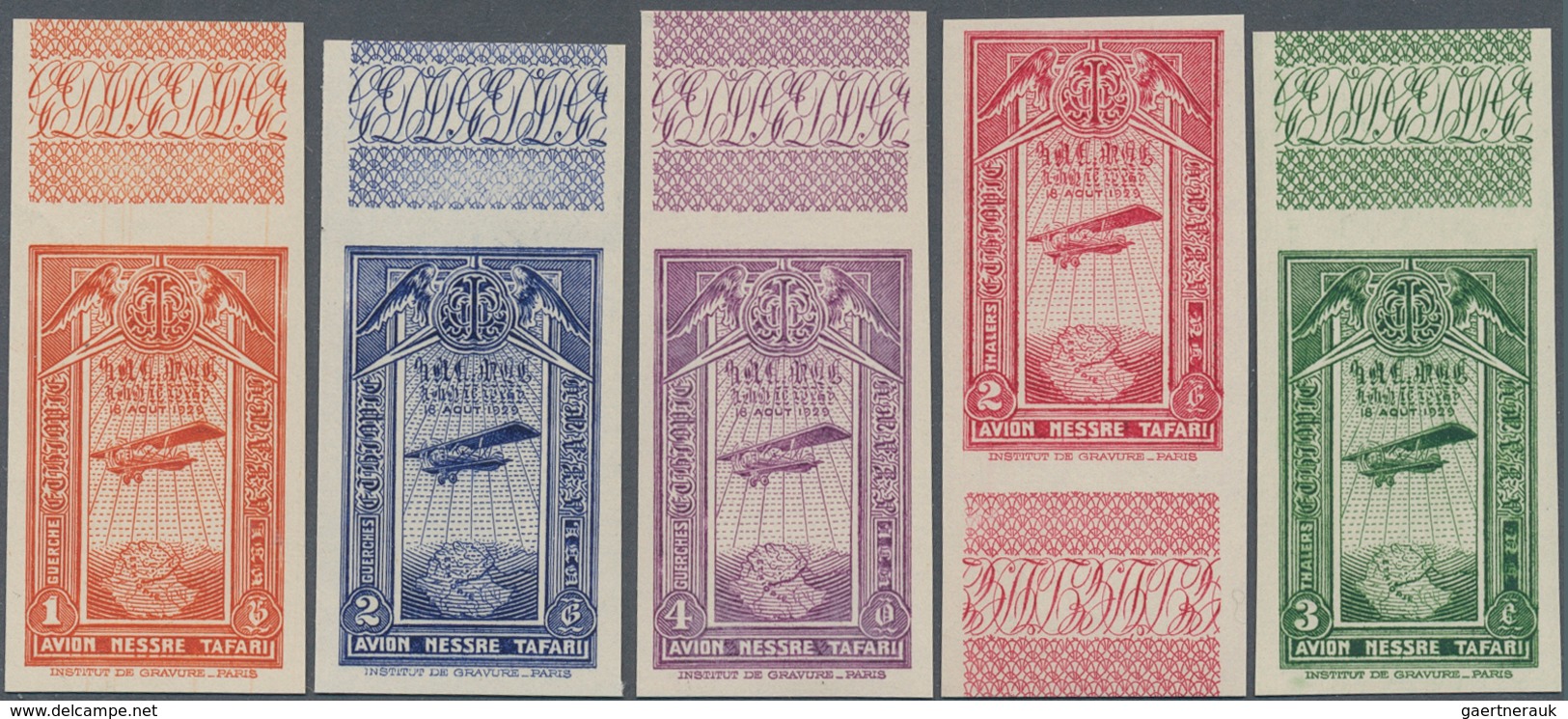 Äthiopien: 1930/1931, Accumulation With About 500 IMPERFORATE Stamps Of Ten Different Types/values I - Etiopía