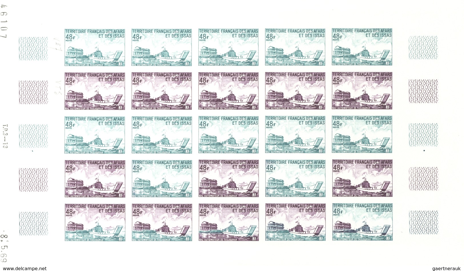 Afar Und Issa: 1969/1977, IMPERFORATE COLOUR PROOFS, MNH Collection Of 52 Complete Sheets (=1.200 Pr - Otros & Sin Clasificación