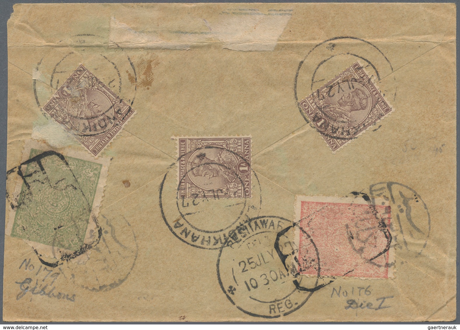 Afghanistan: 1871-1932, Collection of 44 covers, or parts of covers, and postal stationery items, mo