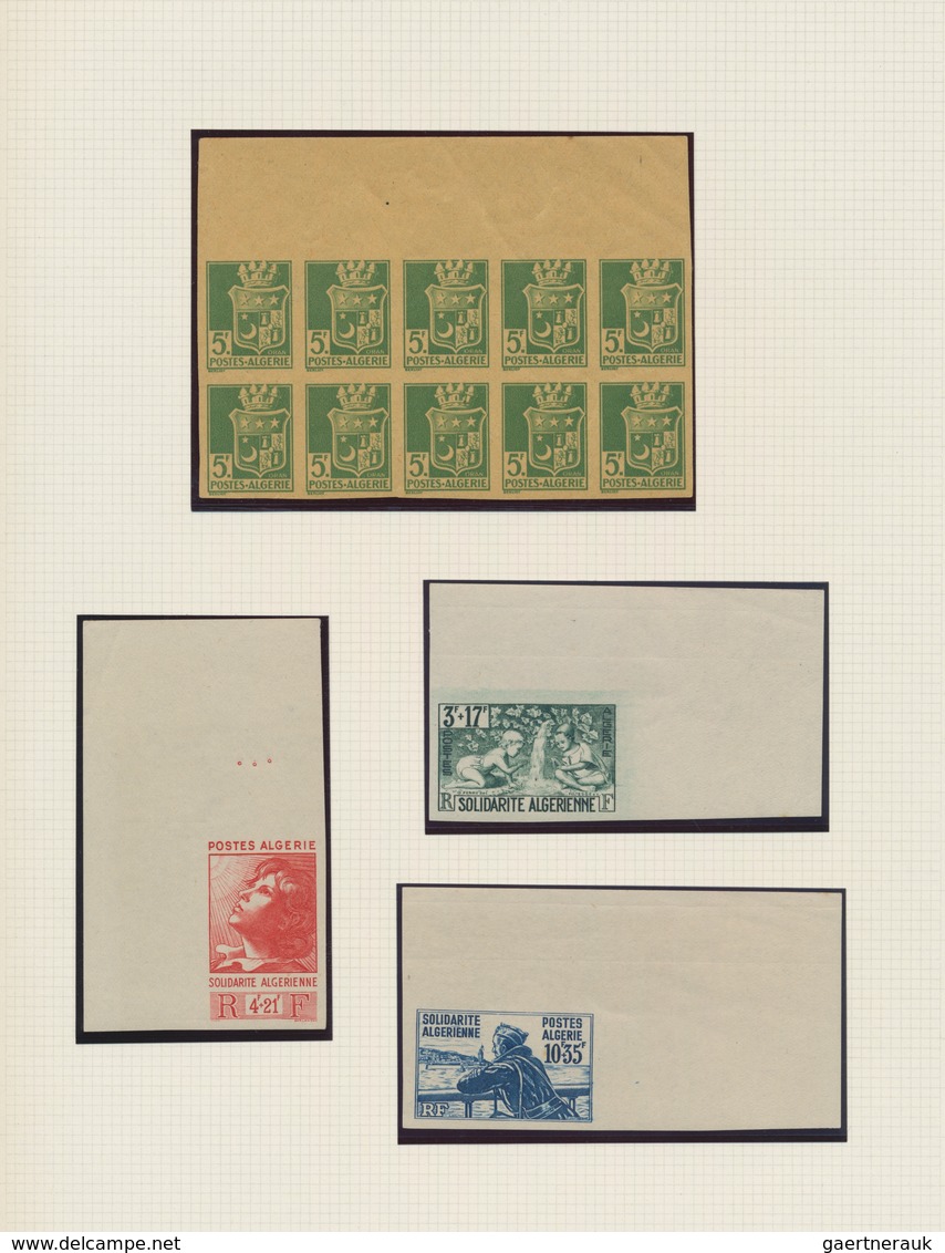 Algerien: 1937/1946, Petty Collection Of Epreuve De Luxe (2) And Imperfs (13) On Album Pages, Incl. - Ungebraucht