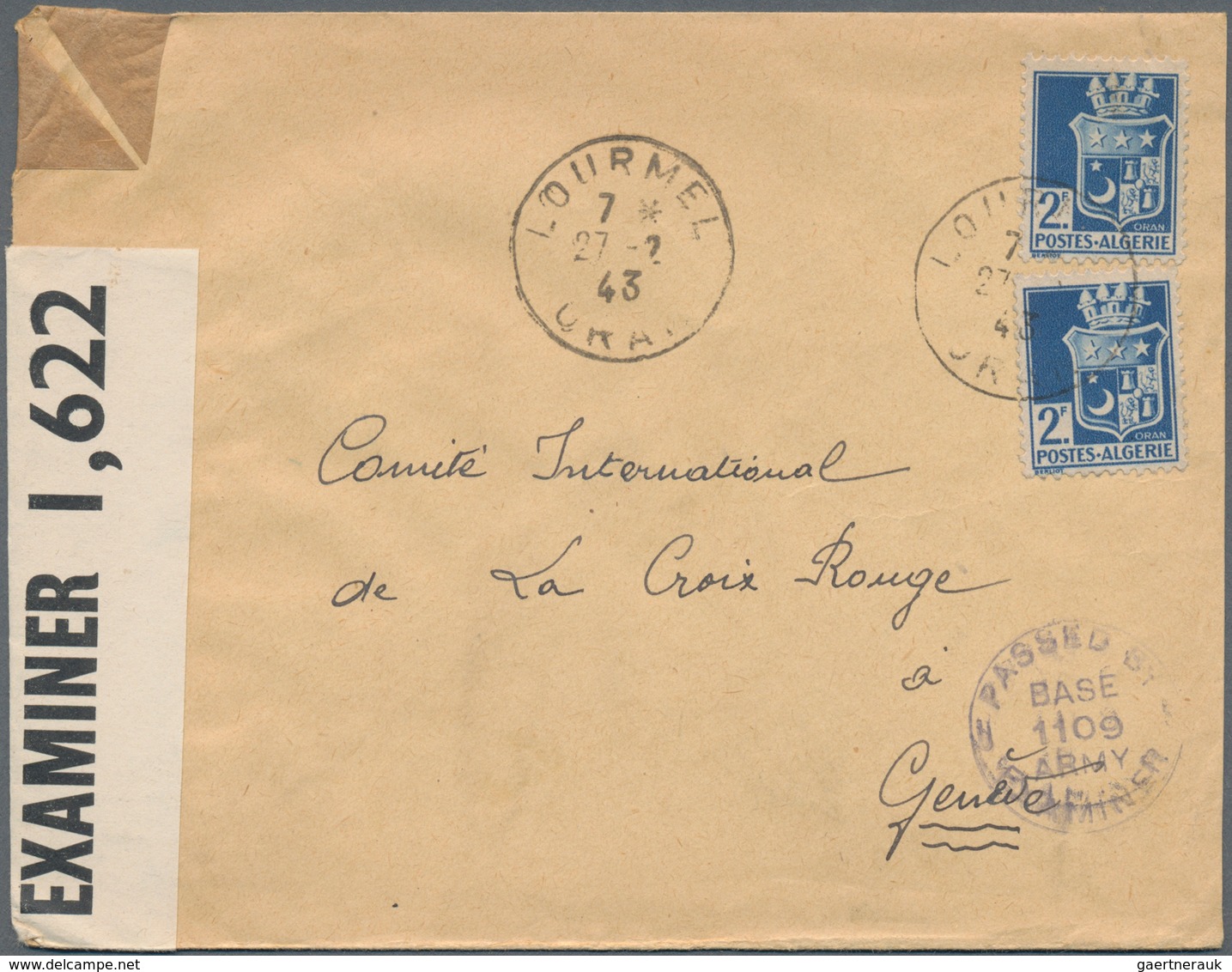 Algerien: 1940/44 ca. 460 letters mainly to the Red Cross in Geneva, almost everything with various