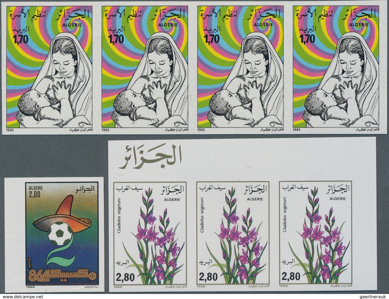 Algerien: 1974/1986, Lot Of 876 IMPERFORATE (instead Of Perforate) Stamps MNH, Showing Various Topic - Nuovi