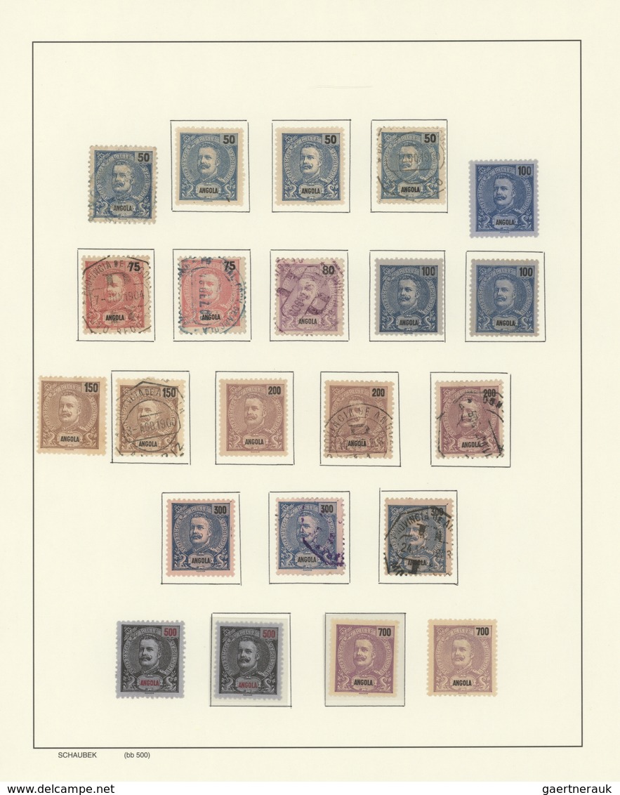 Angola: 1870/1974, comprehensive mint and used collection in a Schaubek album, from a good specialis