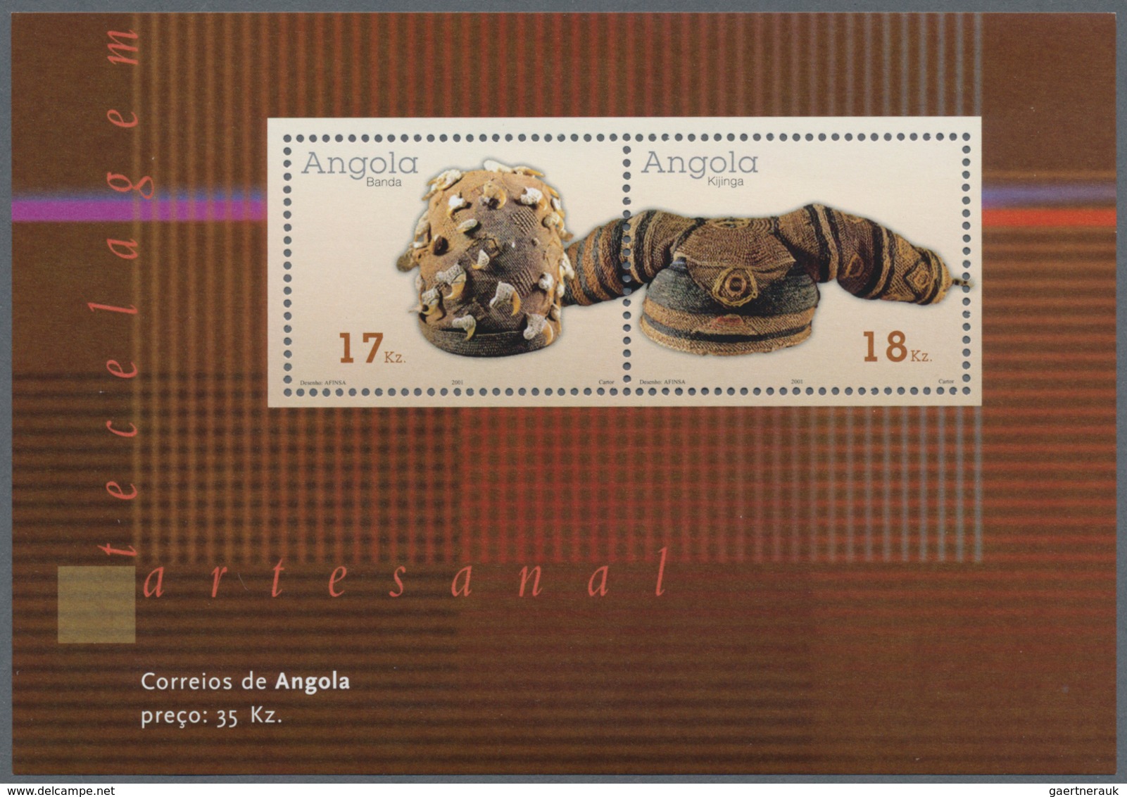 Angola: 2001, „HAND WEAVING“ Souvenir Sheet, Investment Lot Of 500 Copies Mint Never Hinged (Mi.no. - Angola