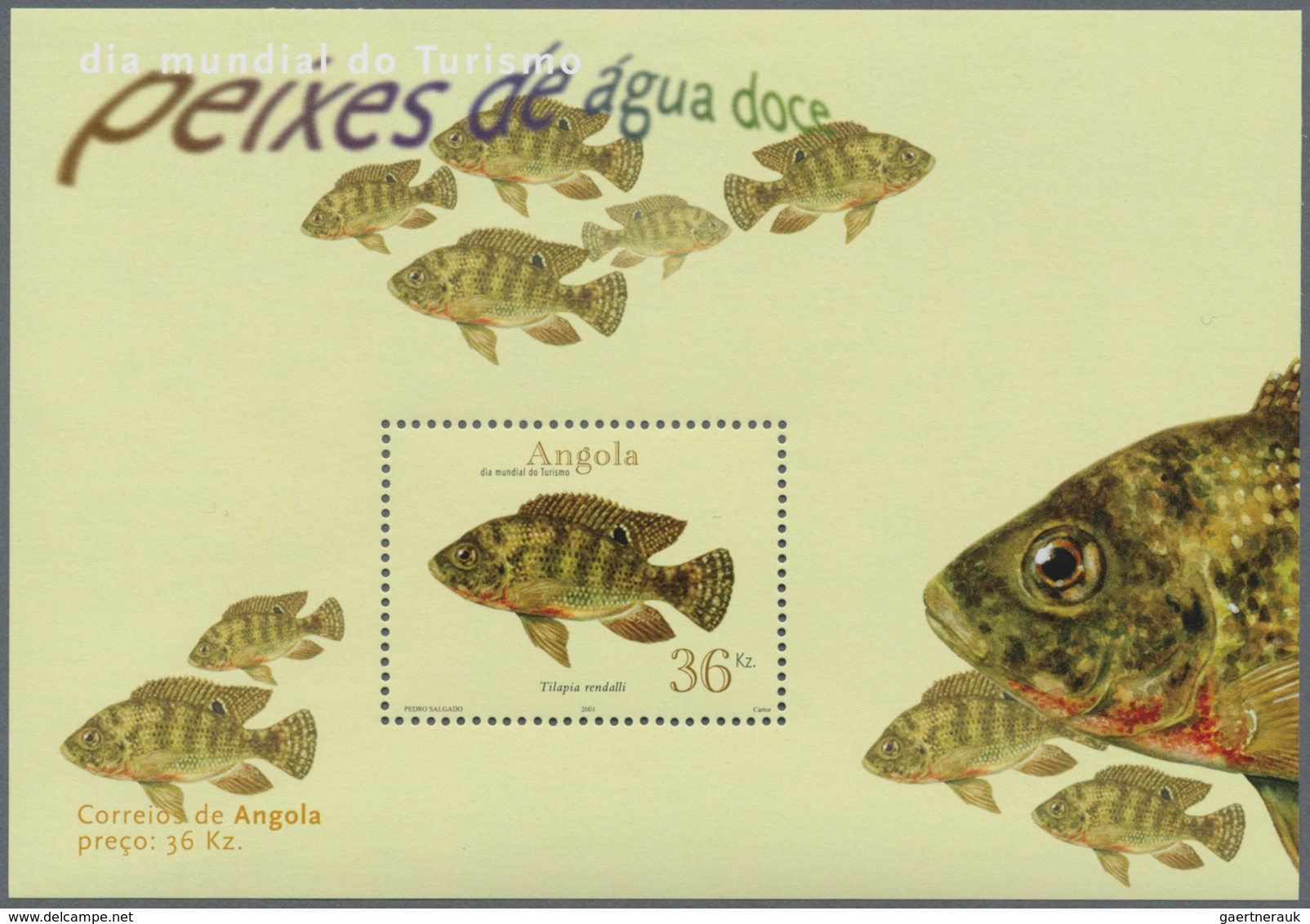 Angola: 2001, FRESH-WATER FISH, Complete Set Of 3 MNH In An Investment Lot Of 1000 Sets In Little Sh - Angola