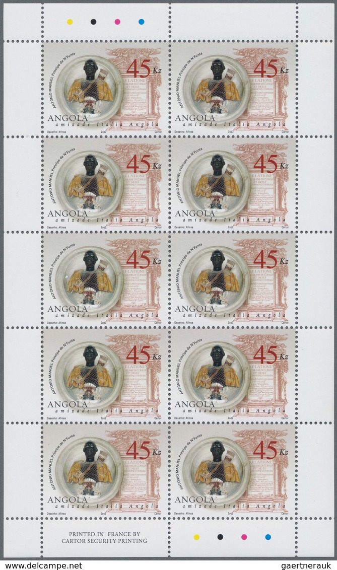 Angola: 2002, ANGOLAN-ITALIAN FRIENDSHIP (LION), Complete Set Of Two In An Investment Lot Of 2000 Se - Angola