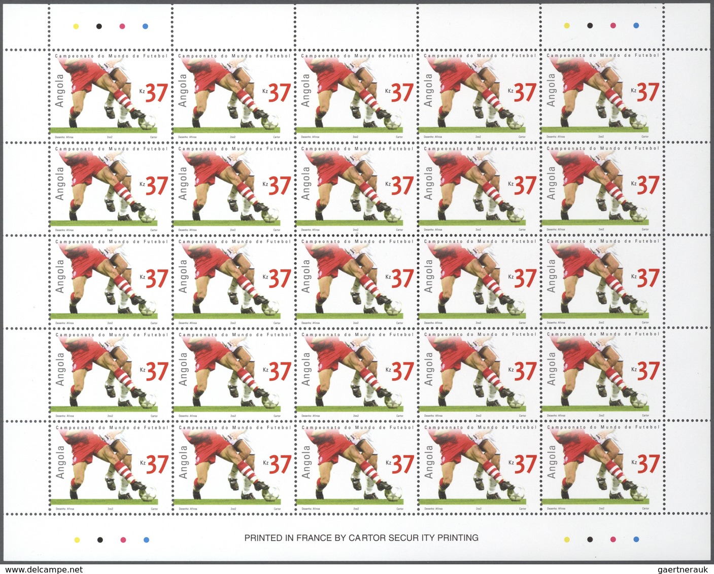 Angola: 2002, FOOTBALL WORLD CHAMPIONSHIP 2002, Complete Set Of Two In An Investment Lot Of 1000 Set - Angola