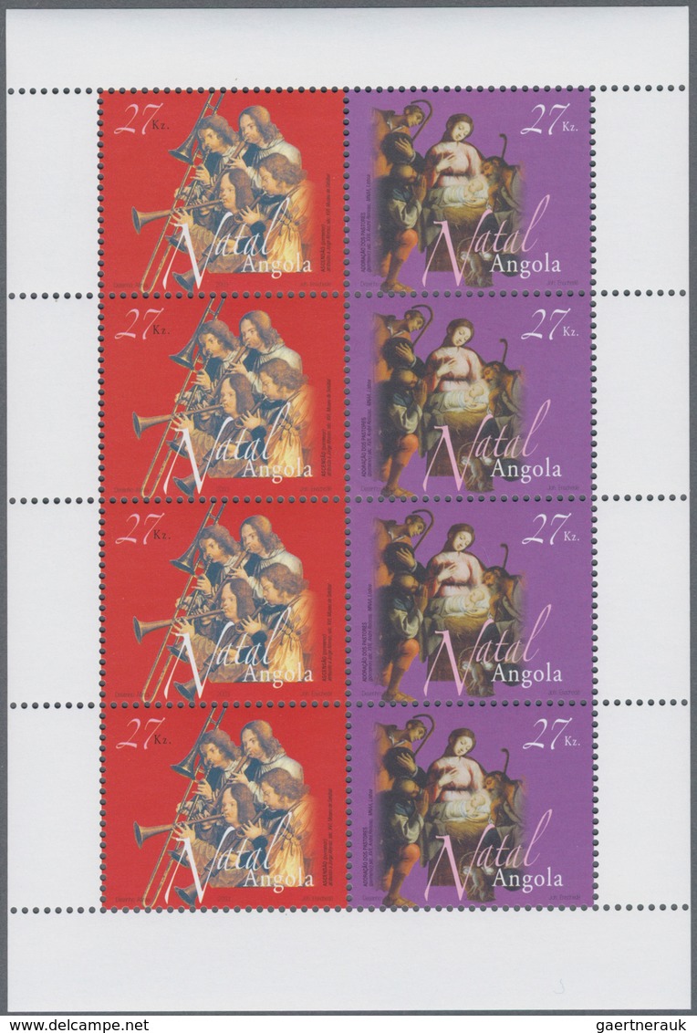 Angola: 2003, „CHRISTMAS “, Complete Set Of 4 In Miniature Sheets, In An Investment Lot Of 800 Sets - Angola