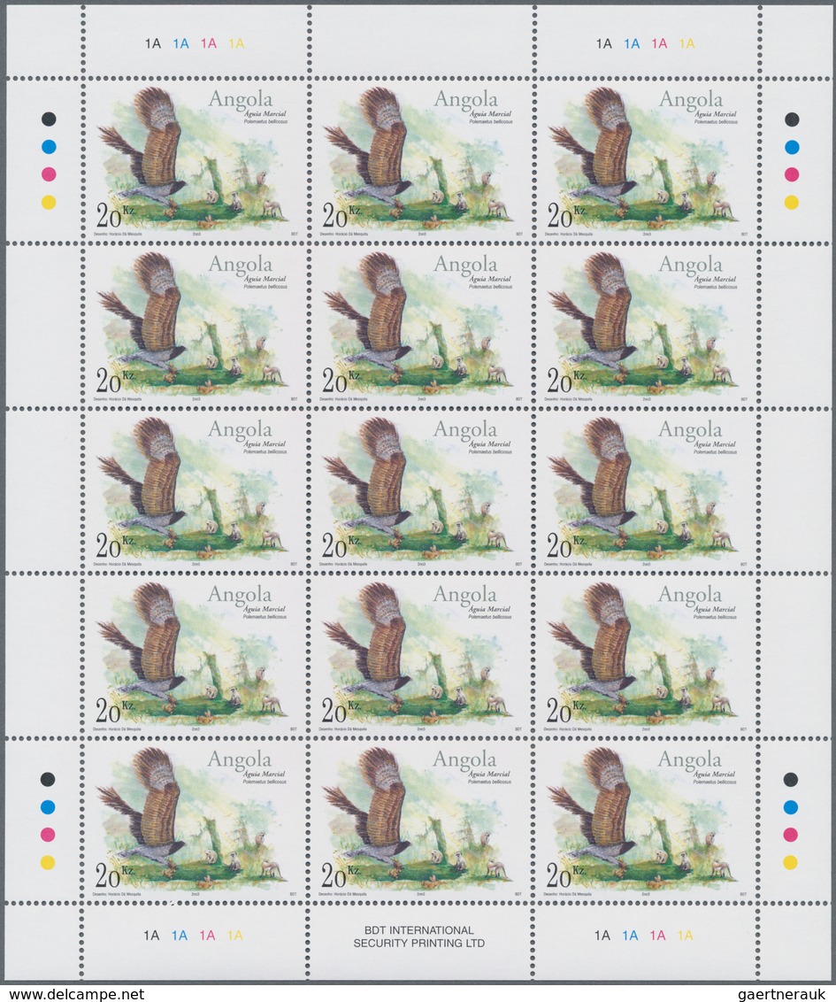 Angola: 2004, EAGLES, Complete Set Of Four In Sheets, In An Investment Lot Of 750 Sets And 500 Copie - Angola
