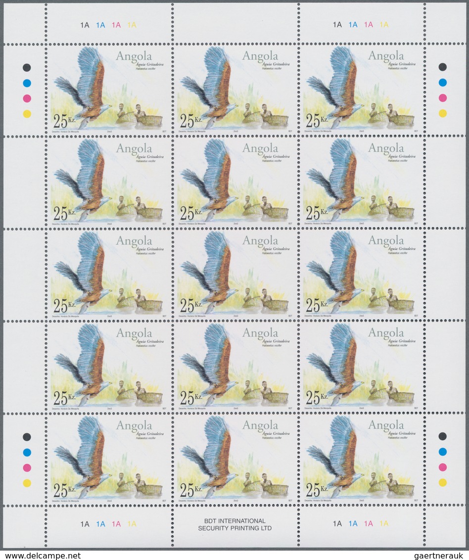 Angola: 2004, EAGLES, Complete Set Of Four In Sheets, In An Investment Lot Of 750 Sets And 500 Copie - Angola