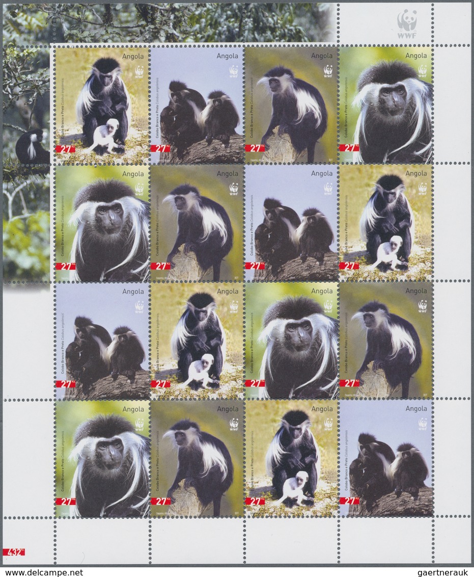 Angola: 2004, MONKEYS (Angola Colobus), Complete Set Of 4 MNH In An Investment Lot Of 2000 Sets In S - Angola