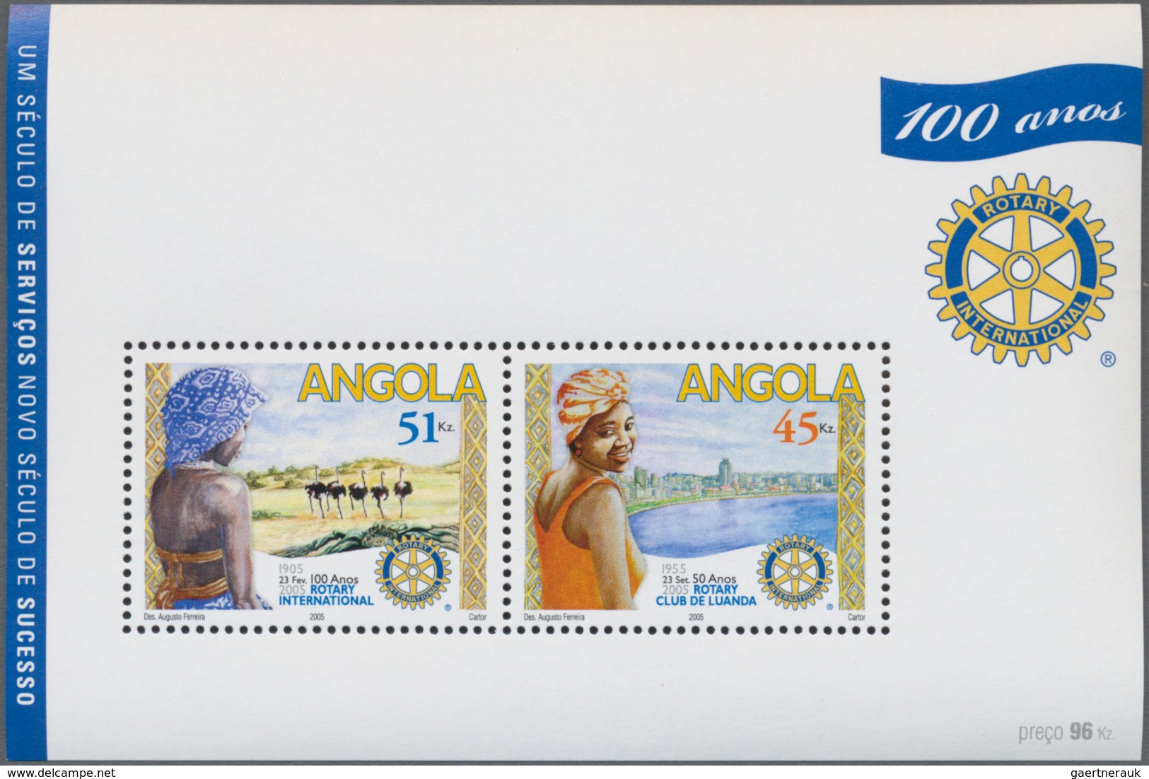 Angola: 2005, ROTARY CLUB, Investment Lot Of 1000 Souvenir Sheets Mint Never Hinged (Mi.no. Bl. 112, - Angola